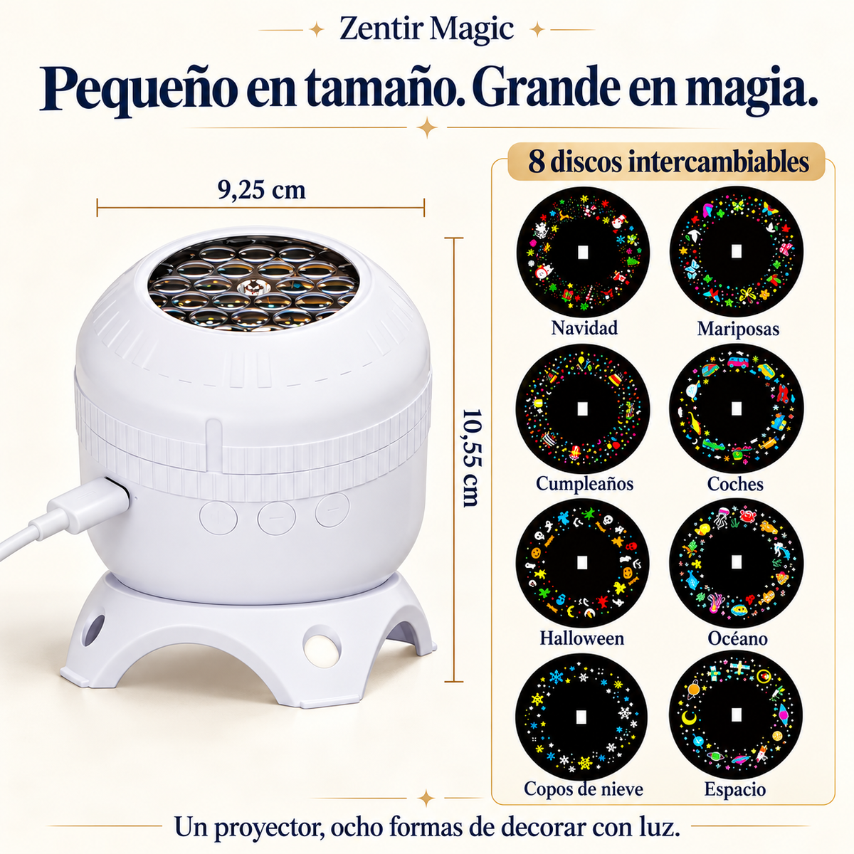 Zentir Magic Proyector 8 mundos de luz