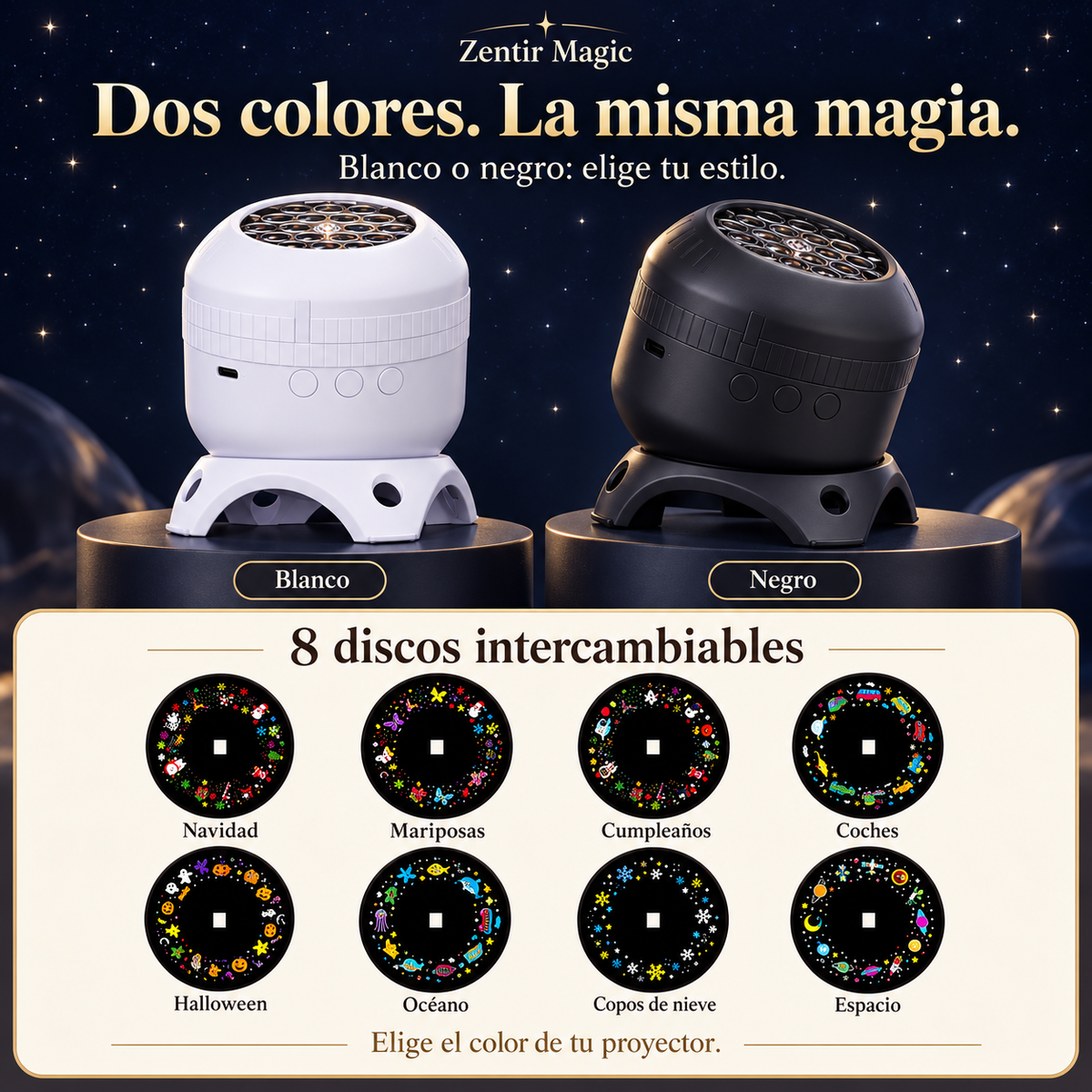 Zentir Magic Proyector 8 mundos de luz